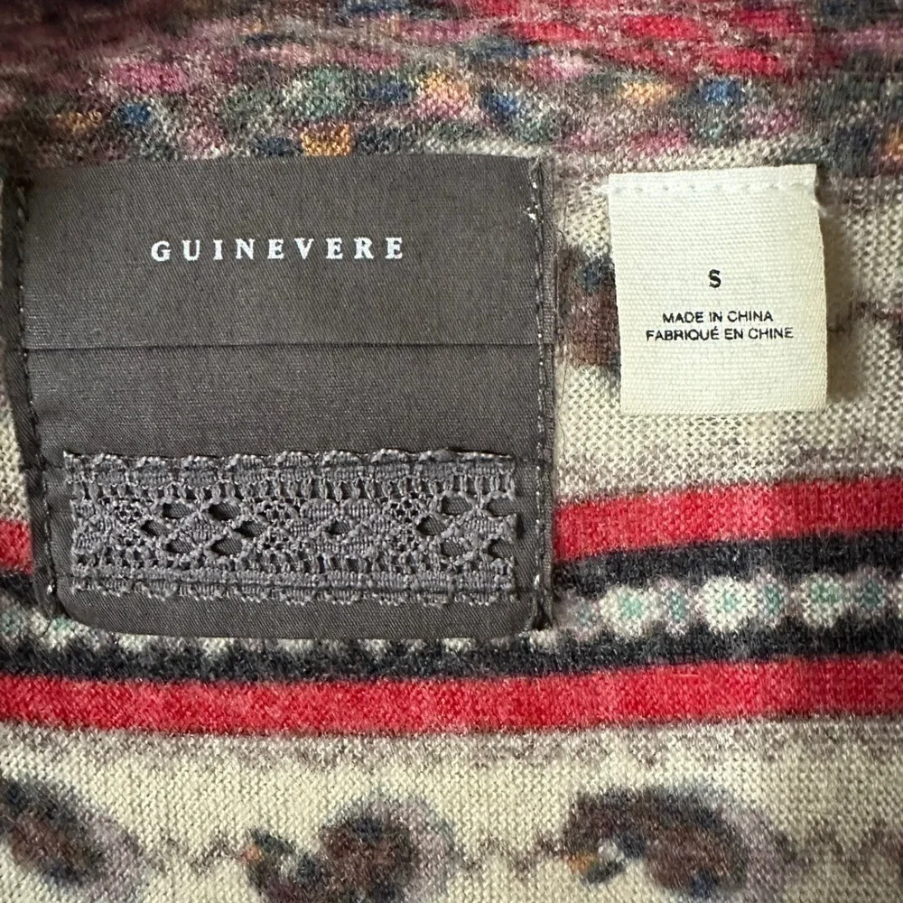 Anthropologie Guinevere Merino Wool Cardigan Sweater Bohemian Gypsy Fringe Small - Picture 15 of 16